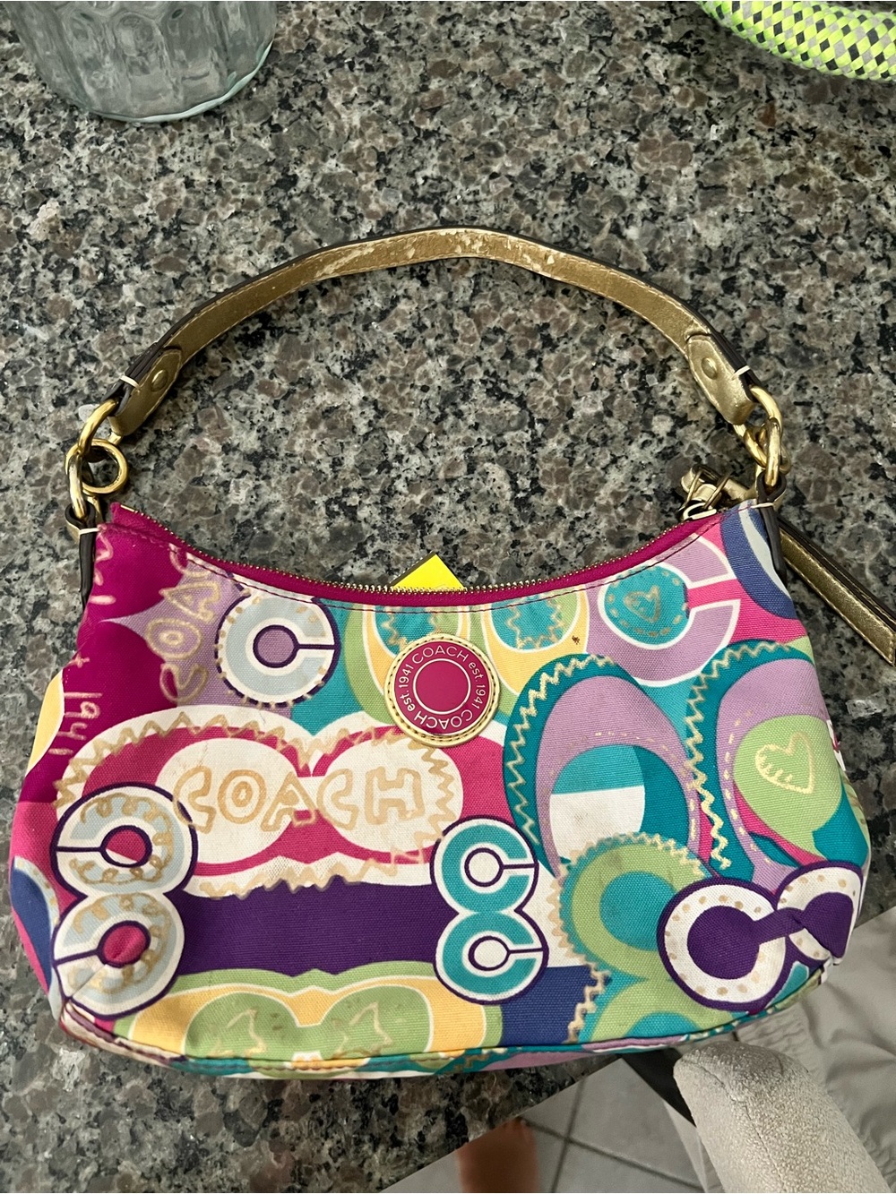 Coach Multicolor Mini Shoulder Bag with Gold Handle - Picture 2 of 11